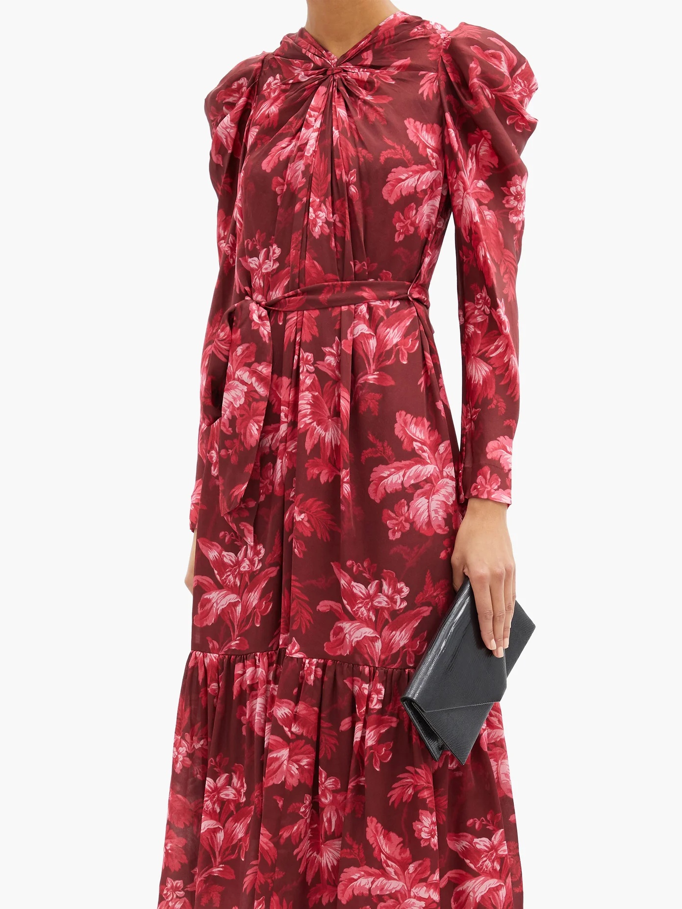 Ladybeetle floral-print crepe midi dress - 6