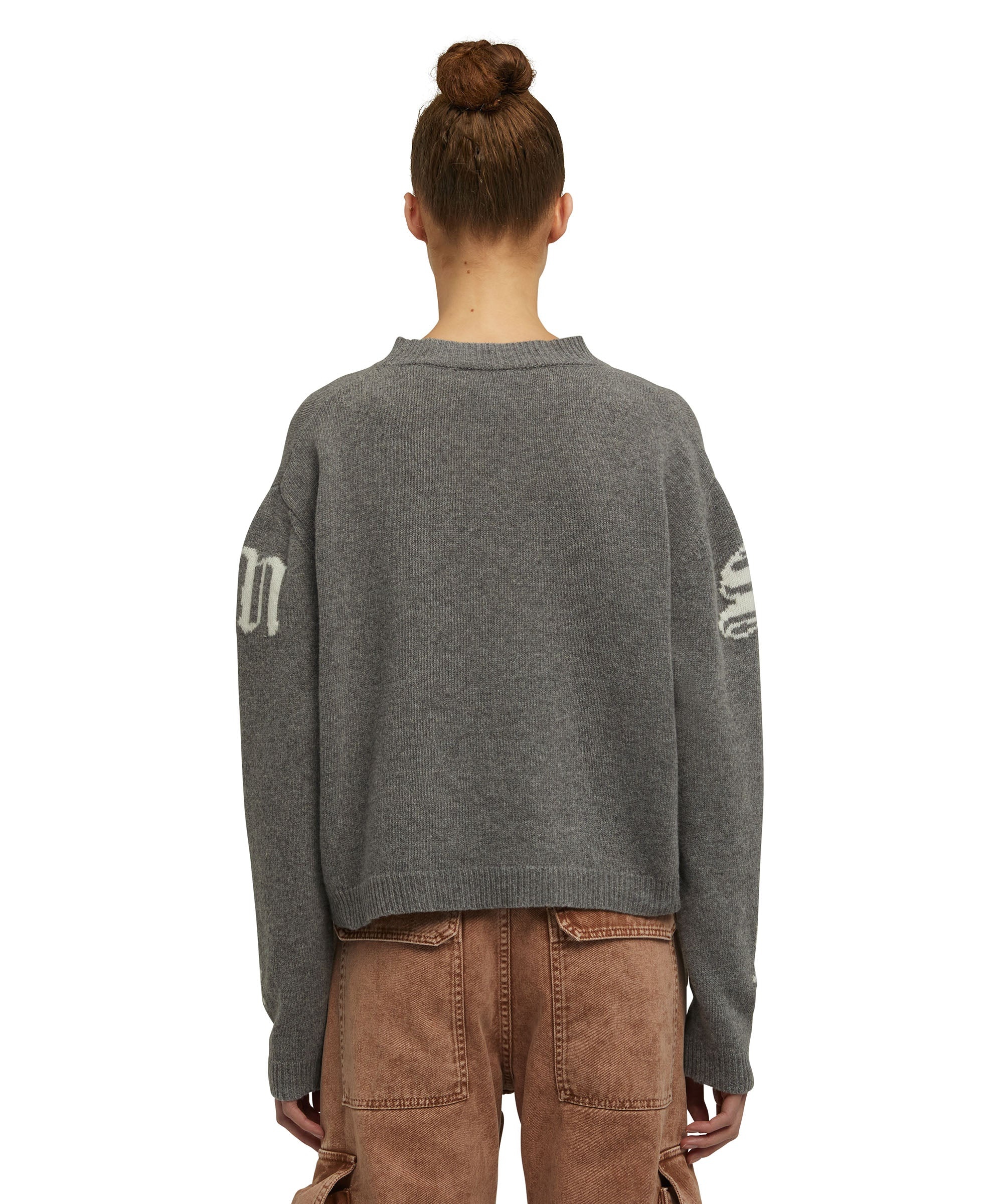 Wool shirt with gothic logo - 4