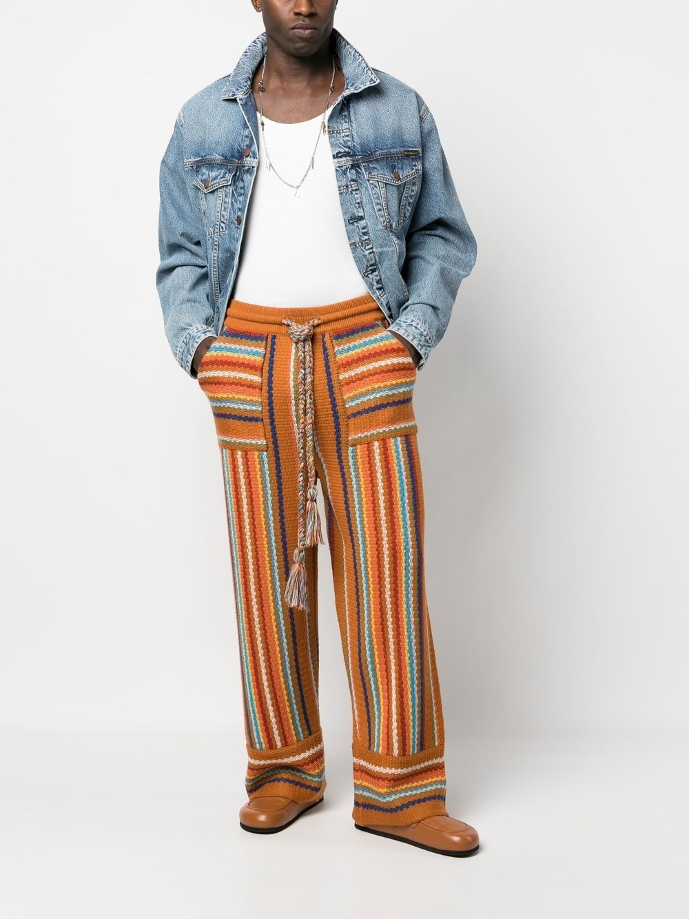striped straight-leg trousers - 2