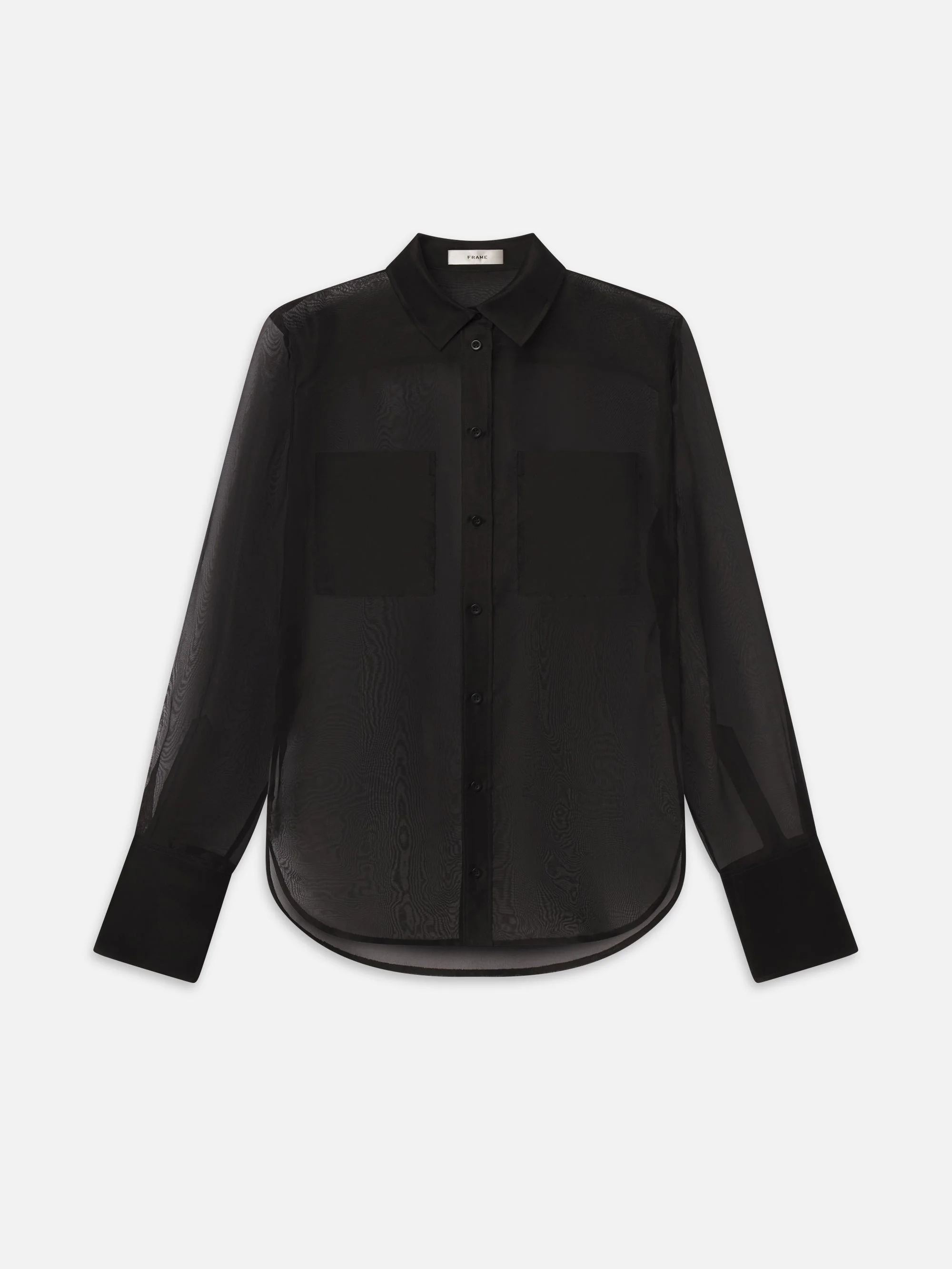 The Silk Organza Shirt in Black - 1