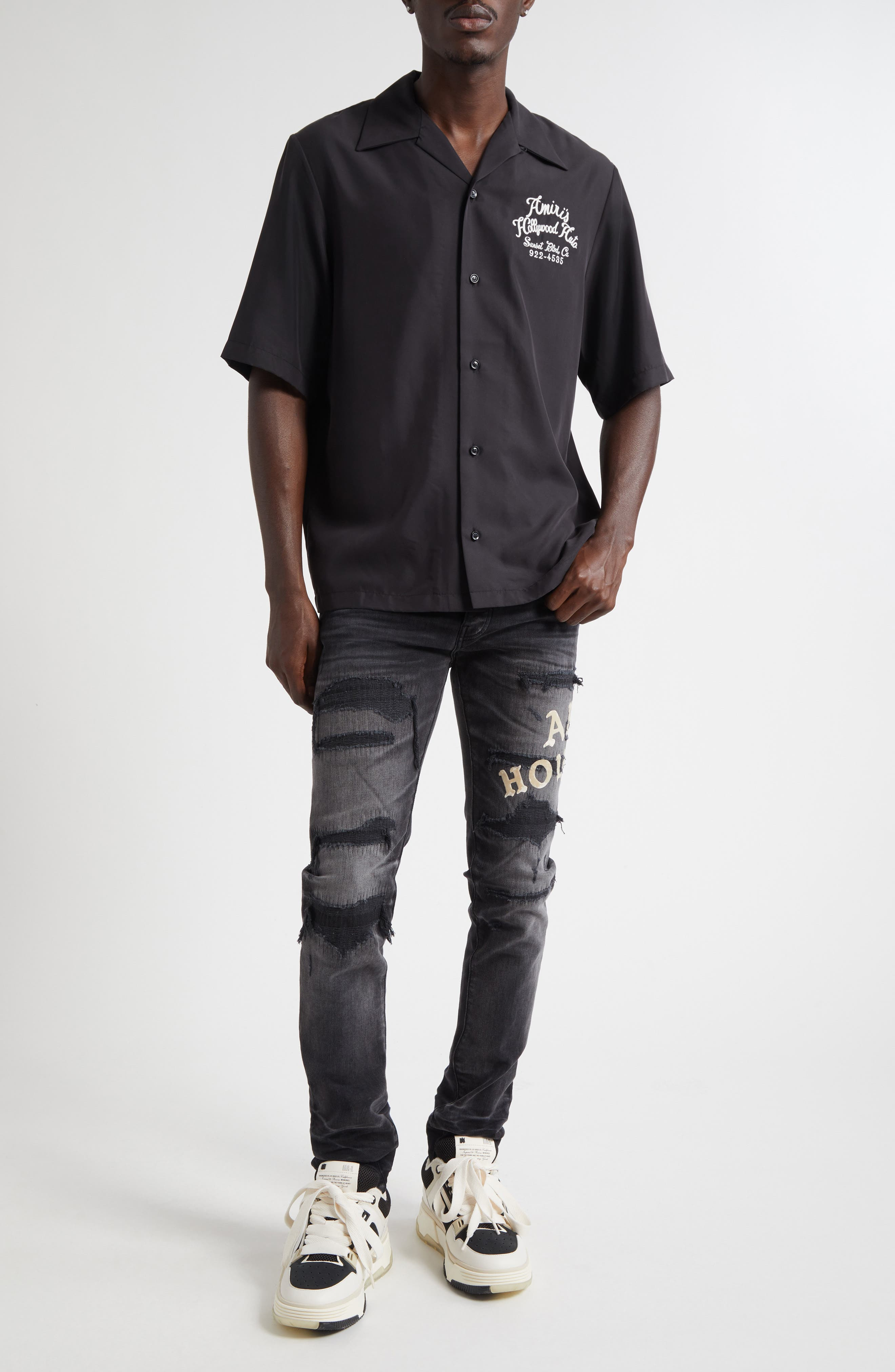 AMIRI Hollywood Auto Bowling Shirt in Black at Nordstrom - 2