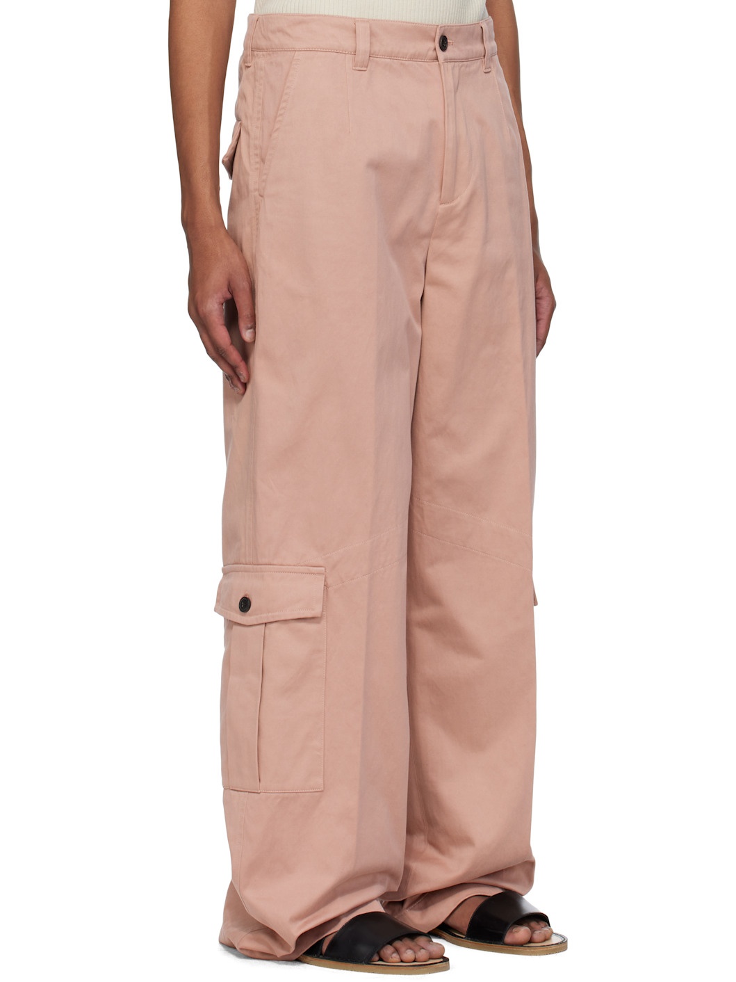 Pink Twill Cargo Pants - 2