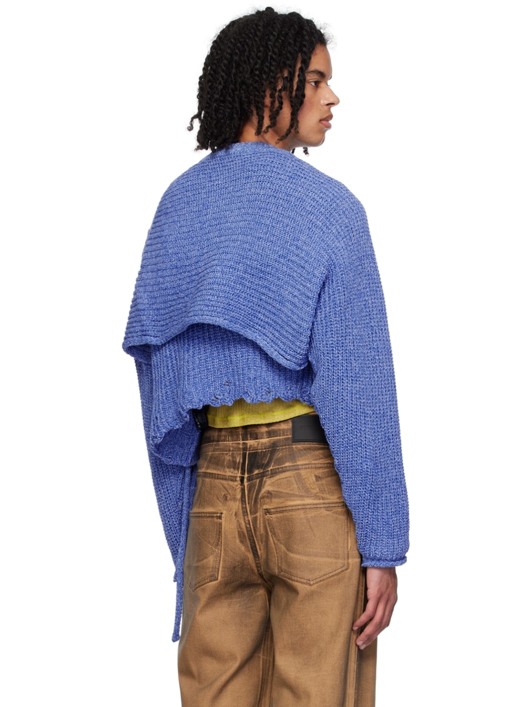 Blue Deconstructed Sweater - 3