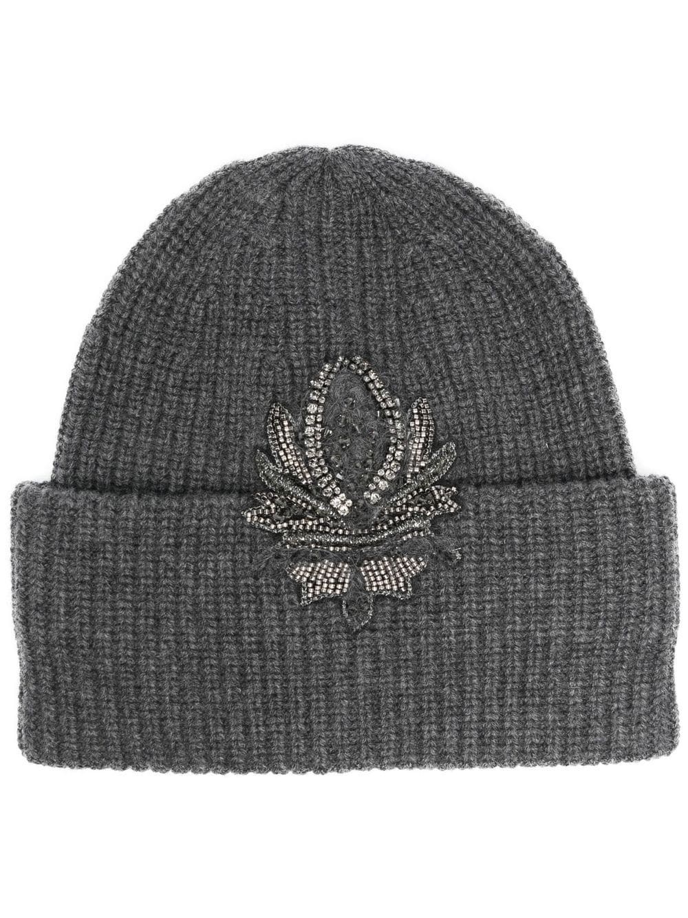 appliqué-motif cashmere beanie - 1