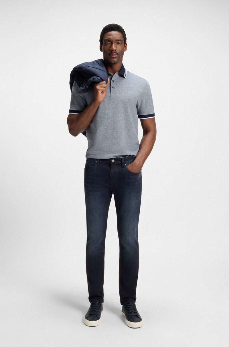 BOSS DELAWARE SLIM-FIT JEANS IN BLUE STRETCH DENIM outlook