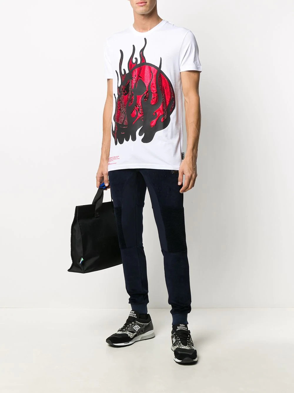 Skull on Fire studded T-shirt - 2