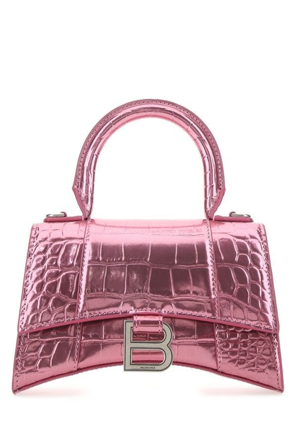 Balenciaga Pink Mini Hourglass Top Handle Bag - 6202 Pink