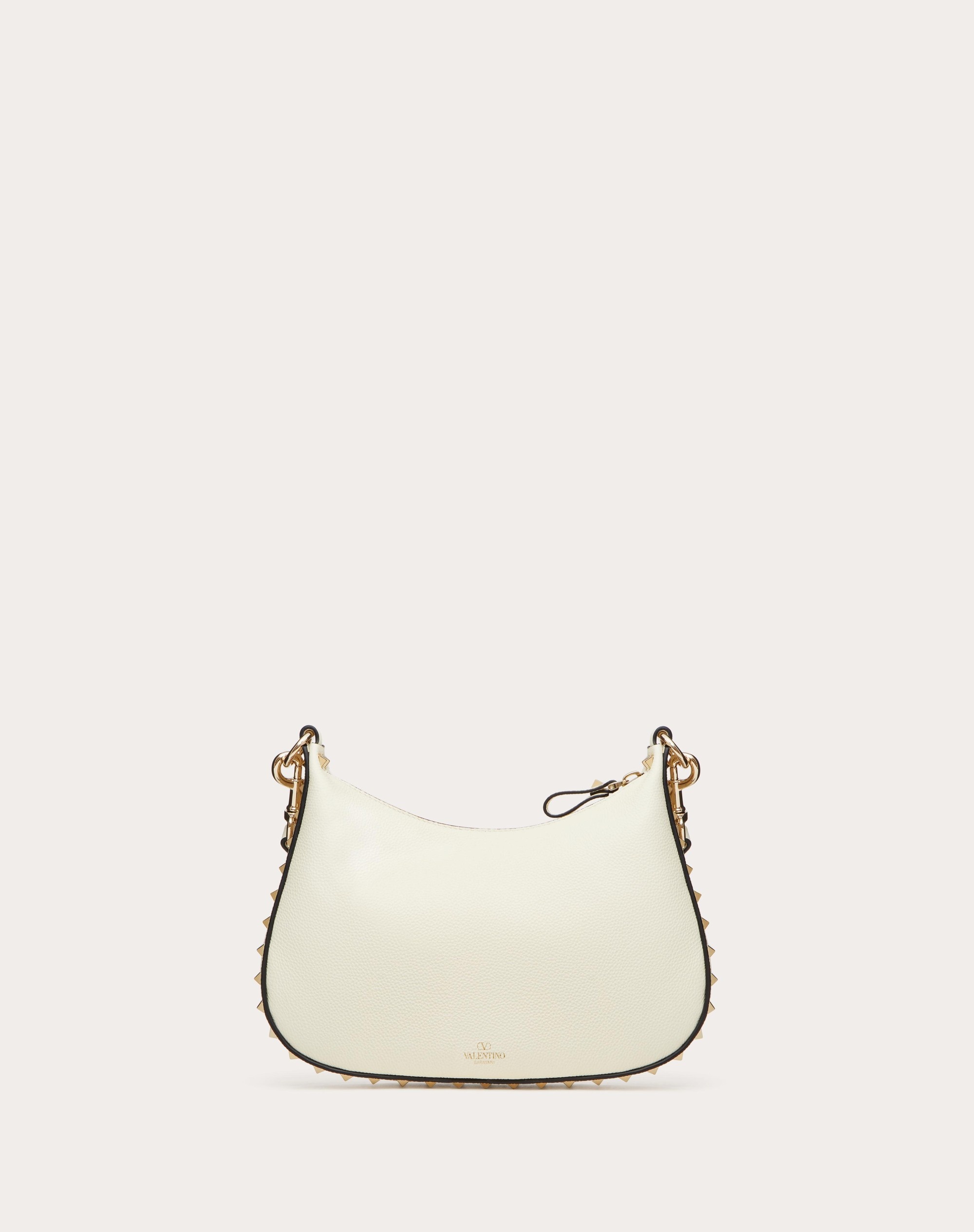 SMALL ROCKSTUD HOBO BAG IN GRAINY CALFSKIN - 4