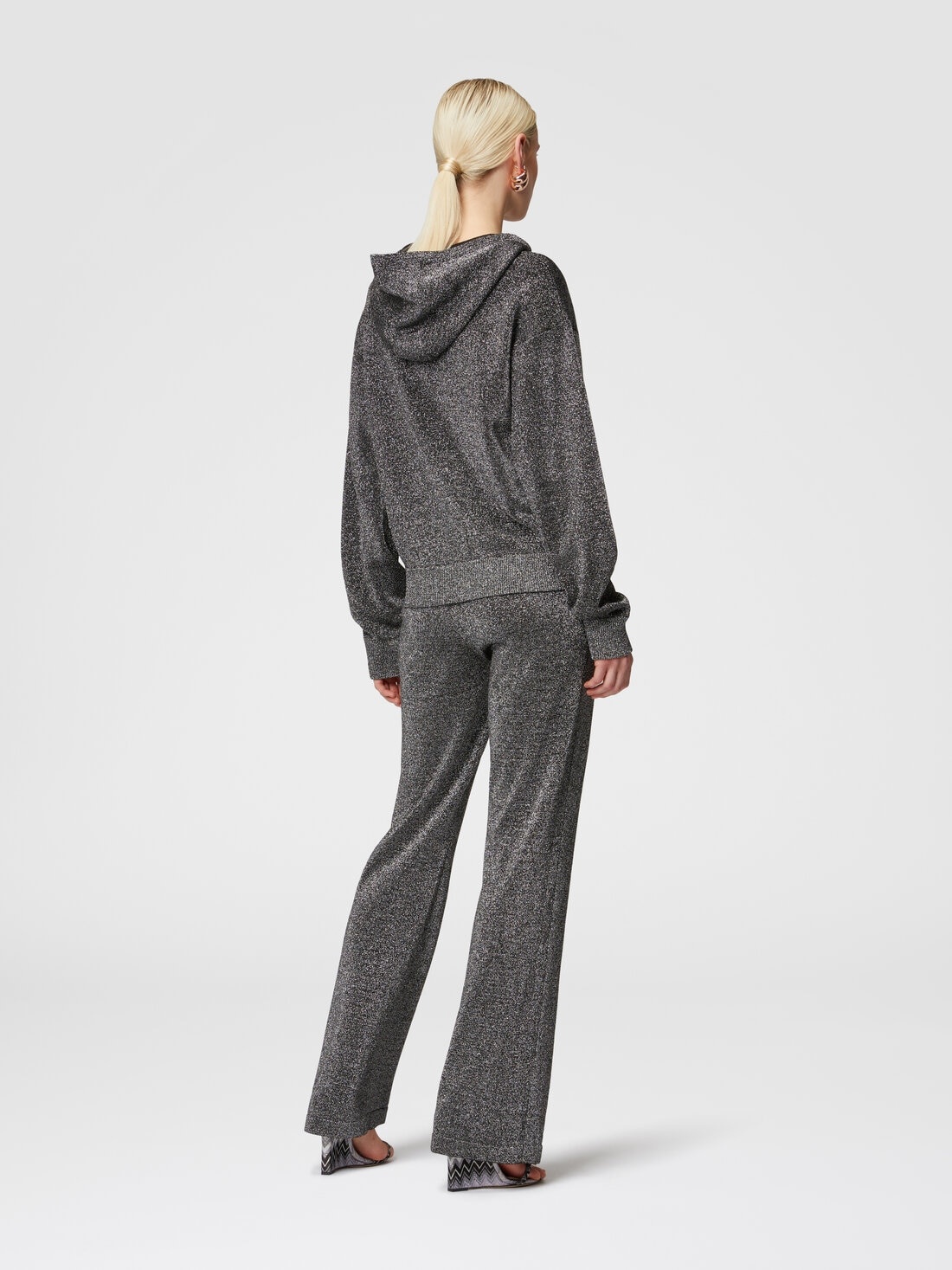 Glitter effect viscose hoodie - 3