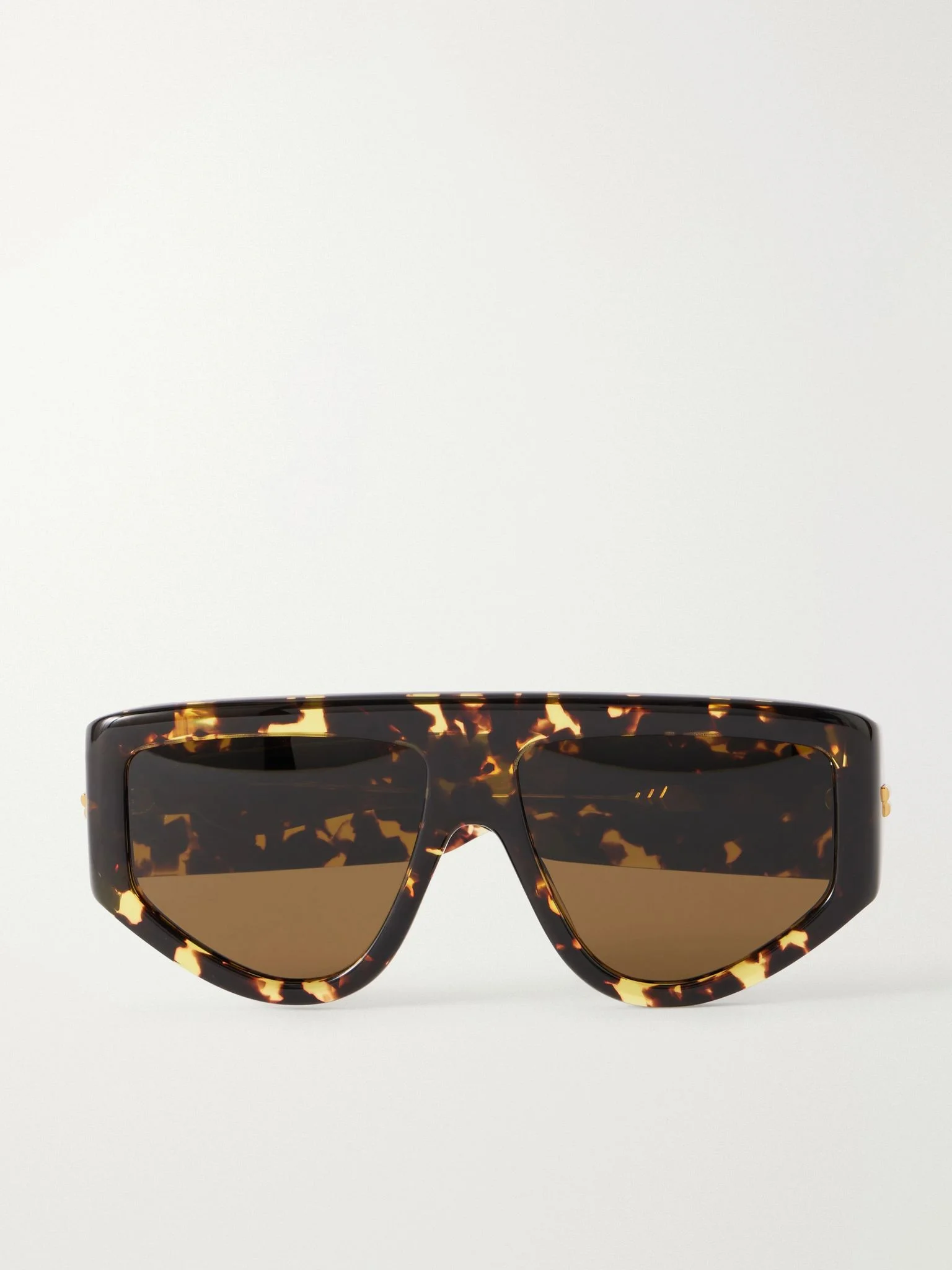 Ribbon Mask D-frame recycled-acetate sunglasses Brown - 1