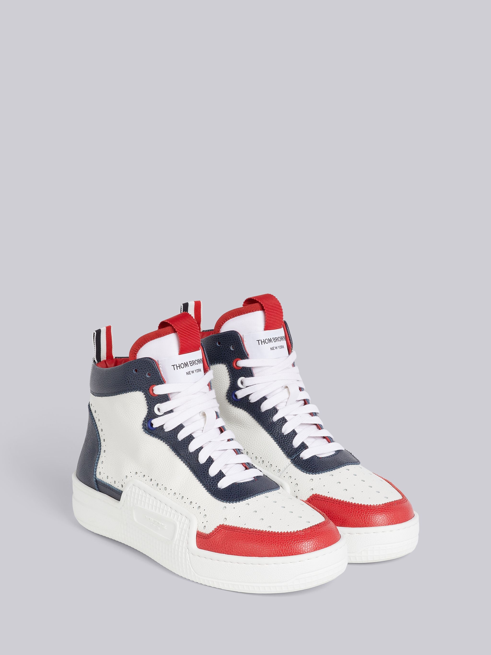 Tricolor Pebbled Calfskin Basketball High-top Trainer - 2