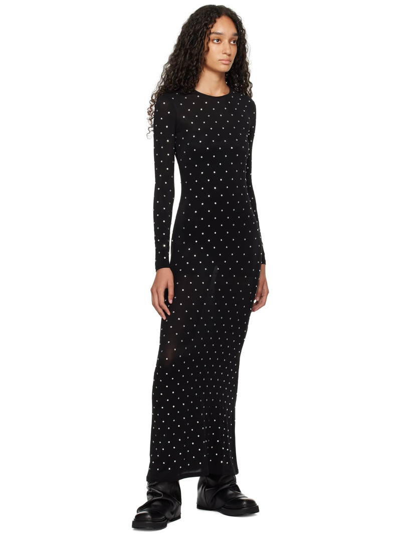 rabanne Black Crystal-Embellished Maxi Dress outlook