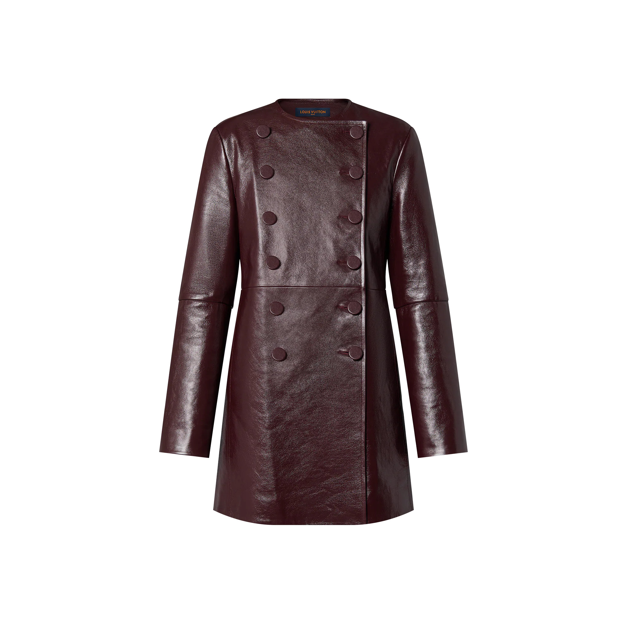 Leather Pleat Coat - 1