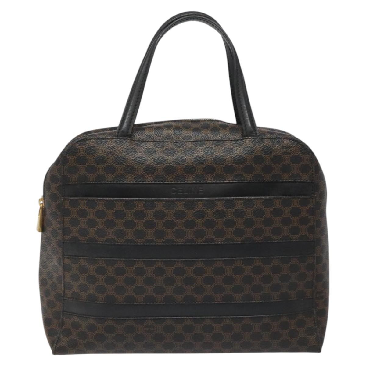 CELINE Macadam Canvas Hand Bag Pvc Leather Black - 13