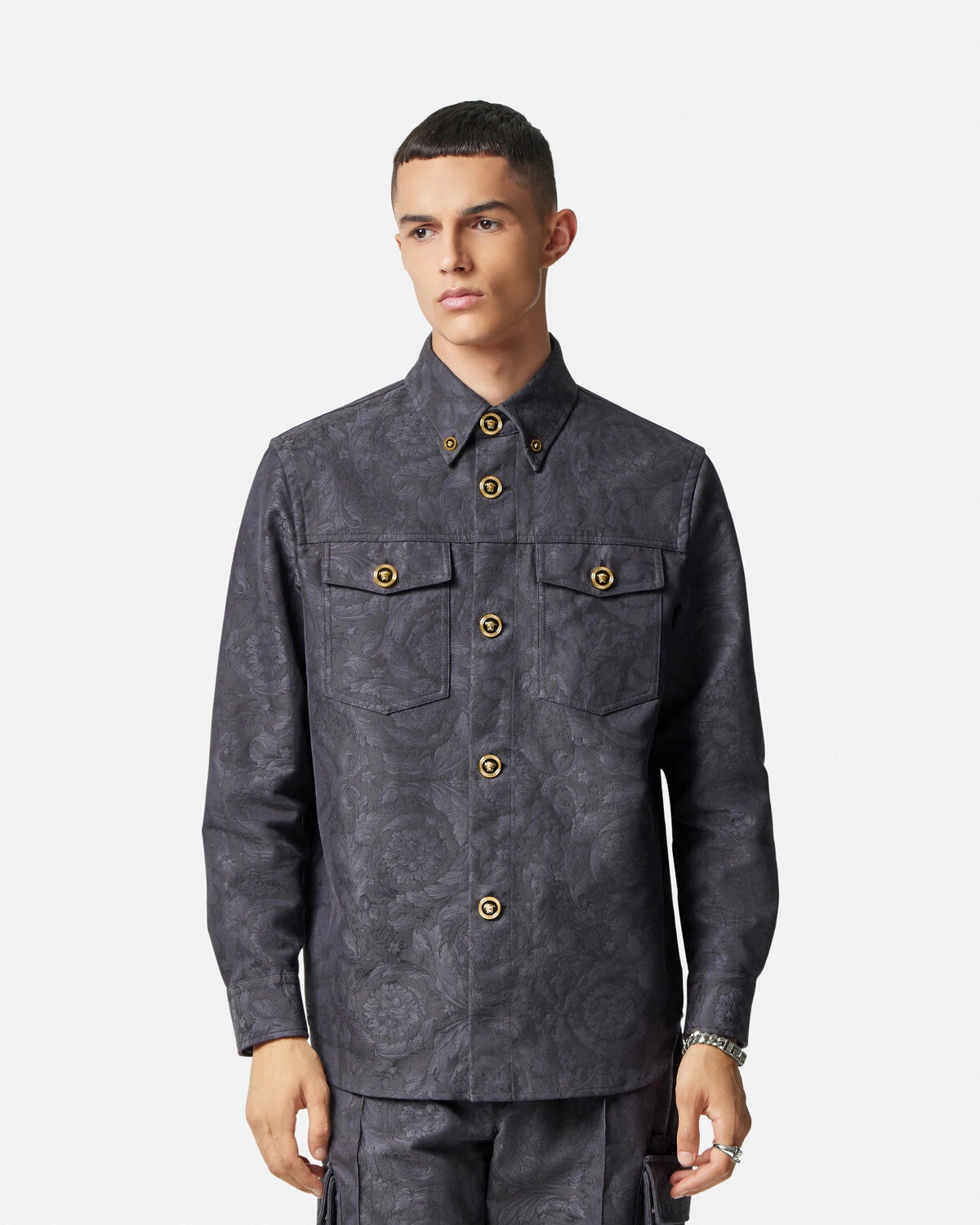 Barocco Jacquard Overshirt - 4