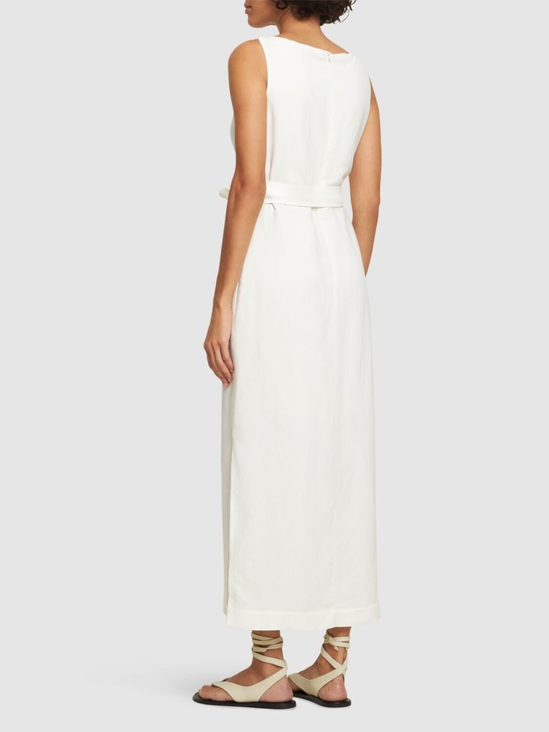 Sleeveless fluid twill midi dress - 3