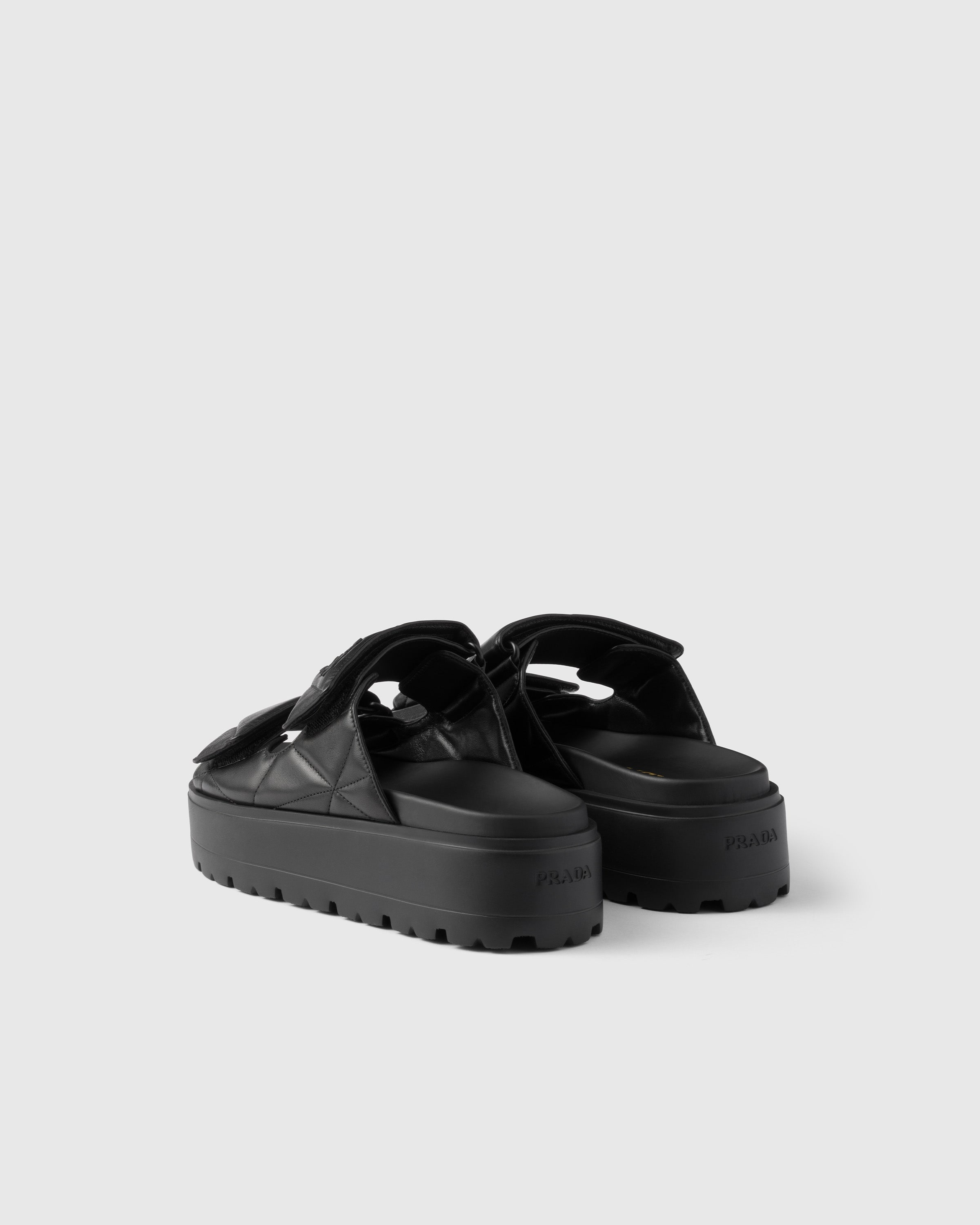 Padded nappa leather slides - 4