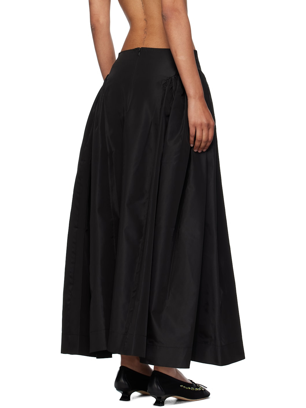 Black Hip Detail Bind Maxi Skirt - 3