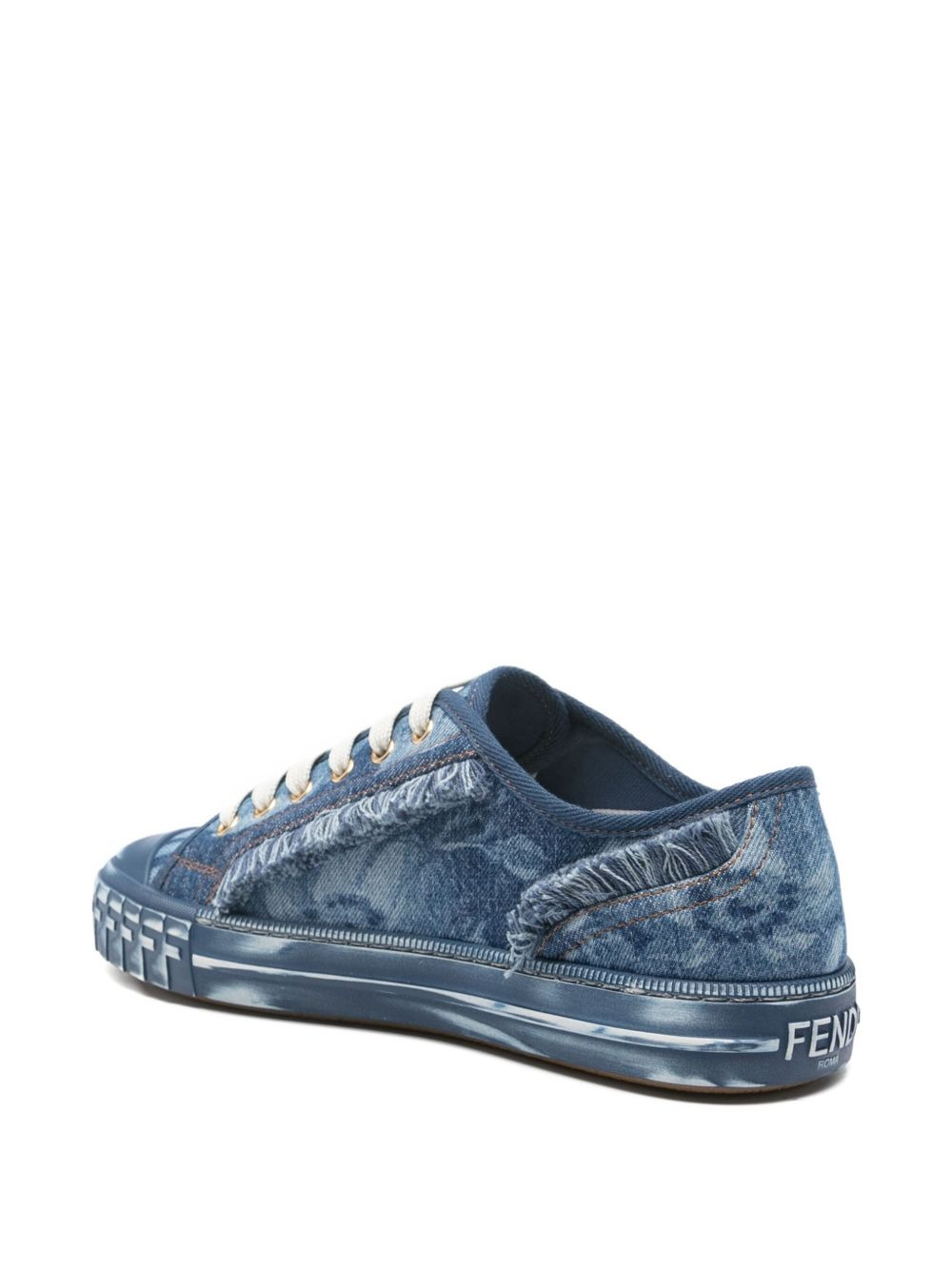 frayed-denim trainers - 3