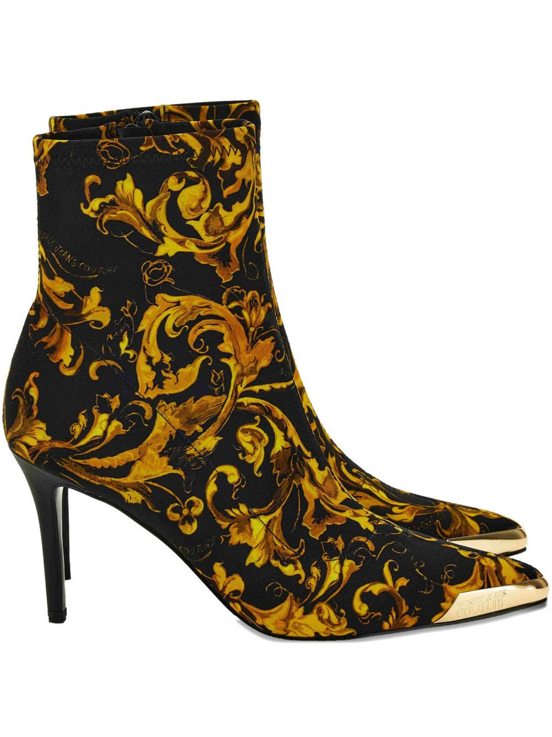 90mm Baroque-print stiletto boots 1