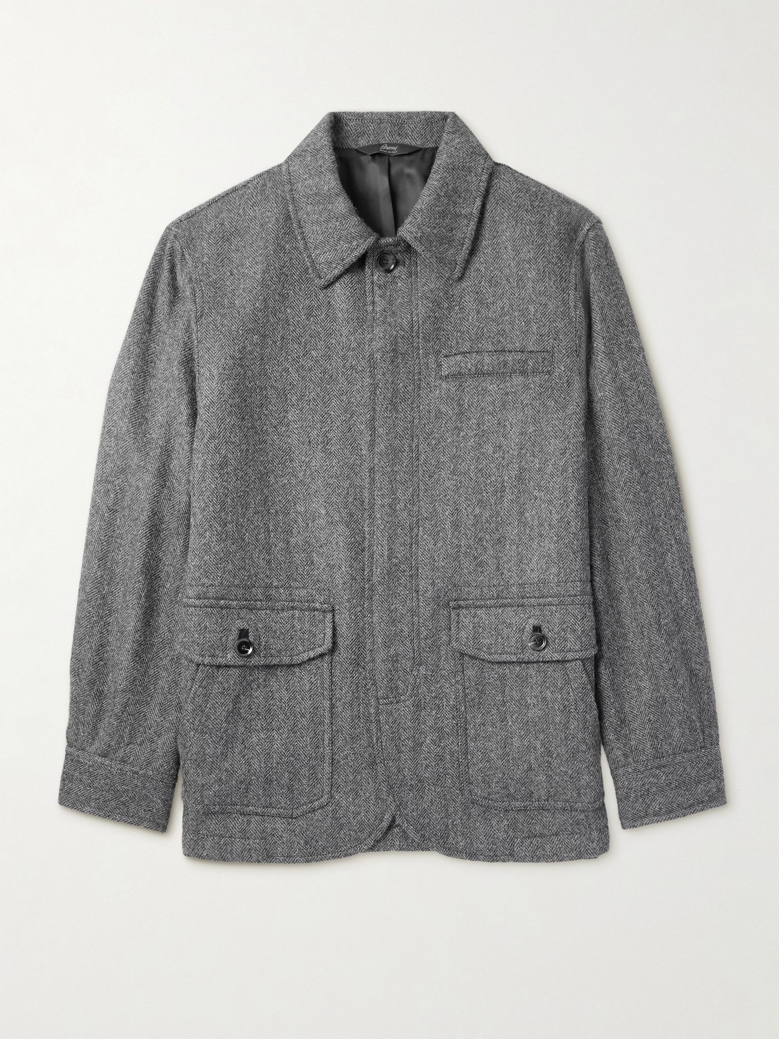 Herringbone Alpaca Chore Jacket Gray - 1