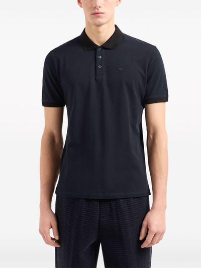 EMPORIO ARMANI logo-embroidered cotton polo shirt outlook