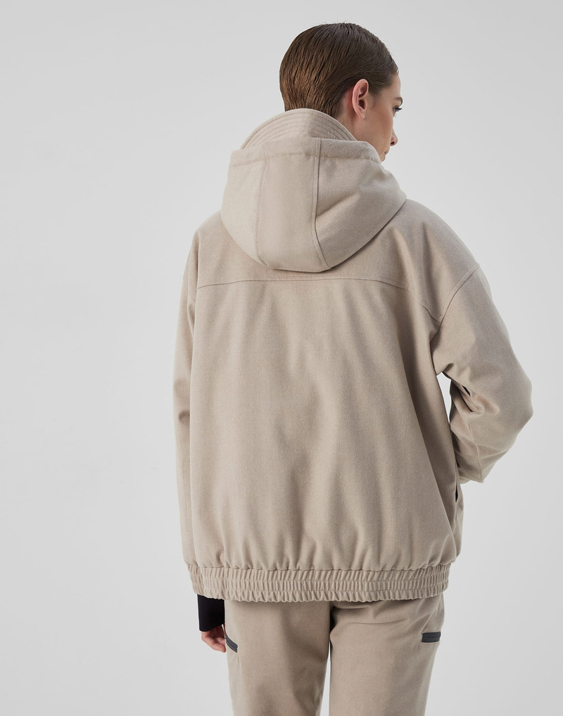 Brunello Cucinelli Bonded wool flannel mountain anorak with Thermore® padding and monili outlook