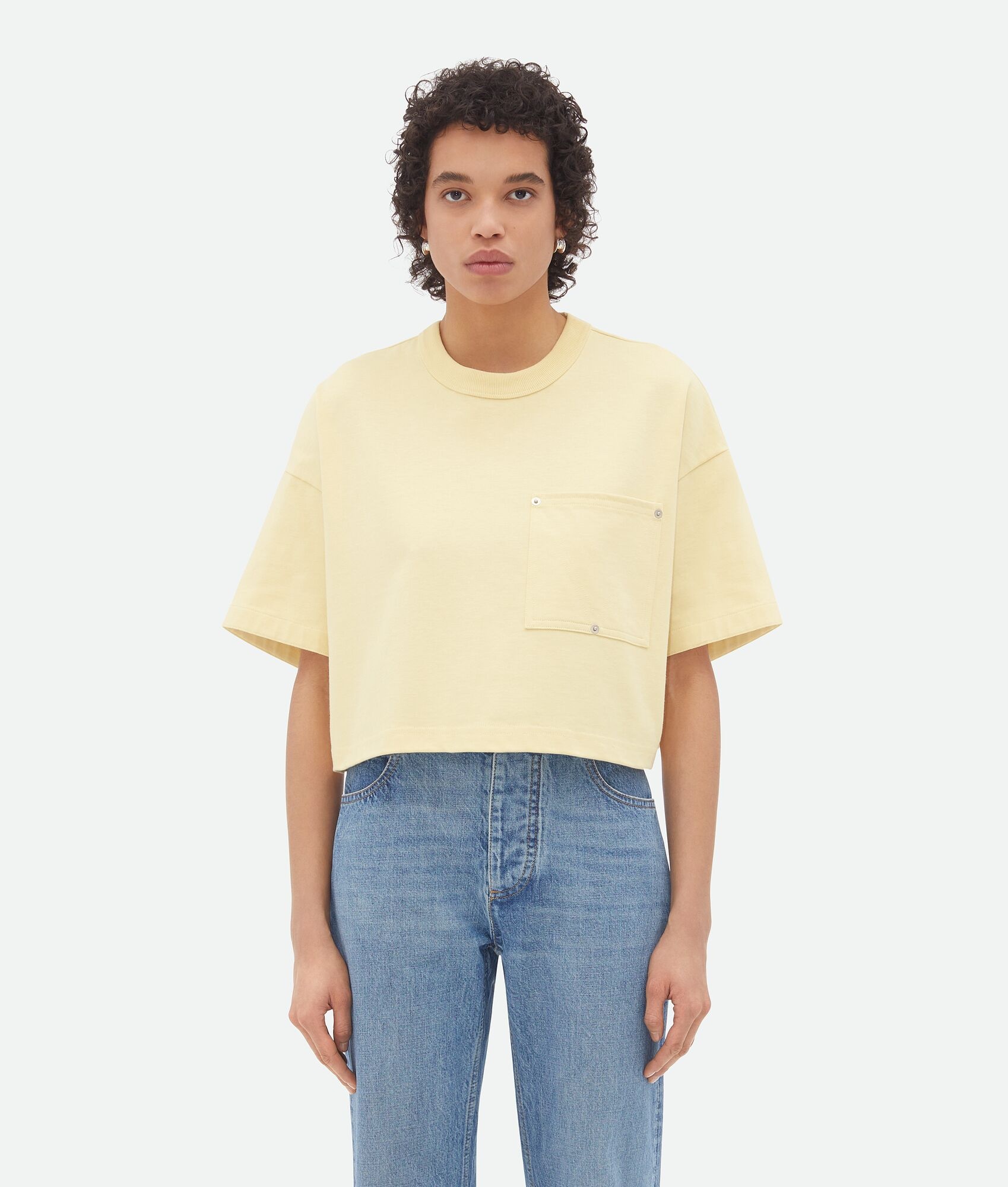 Jersey Cropped T-Shirt With V Pocket - 1