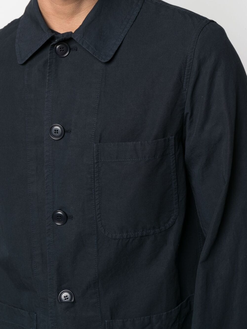 single-breasted twill shirt jacket - 5