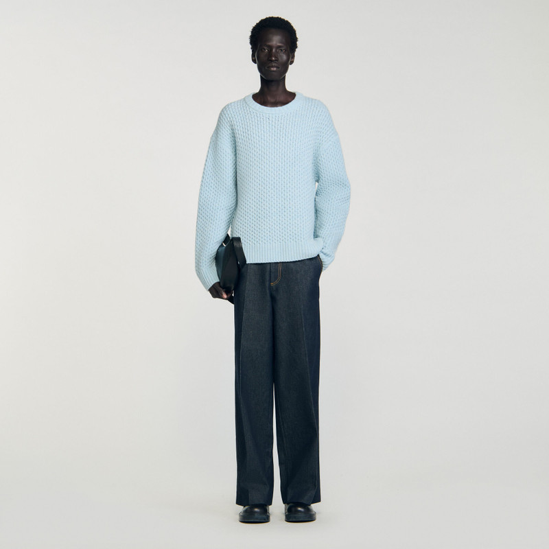 Sandro HONEYCOMB STITCH WOOL SWEATER outlook