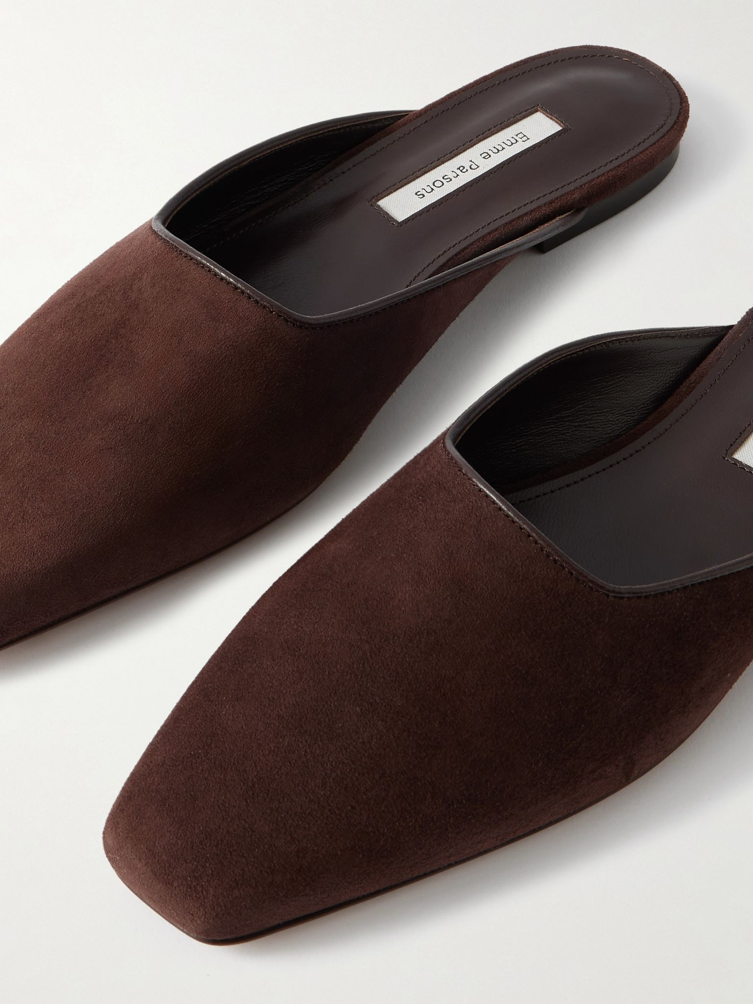 Suede mules Chocolate - 4