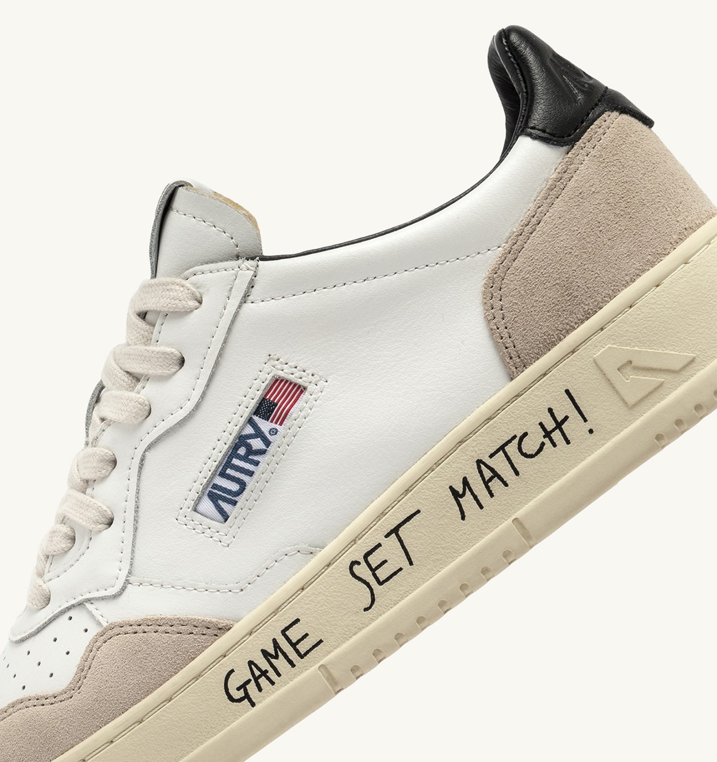 MEDALIST LOW SNEAKERS IN WHITE AND BLACK LEATHER AND SUEDE WITH LETTERING - 6