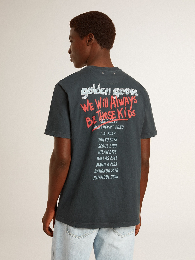 Black T-shirt with multicolor print 5