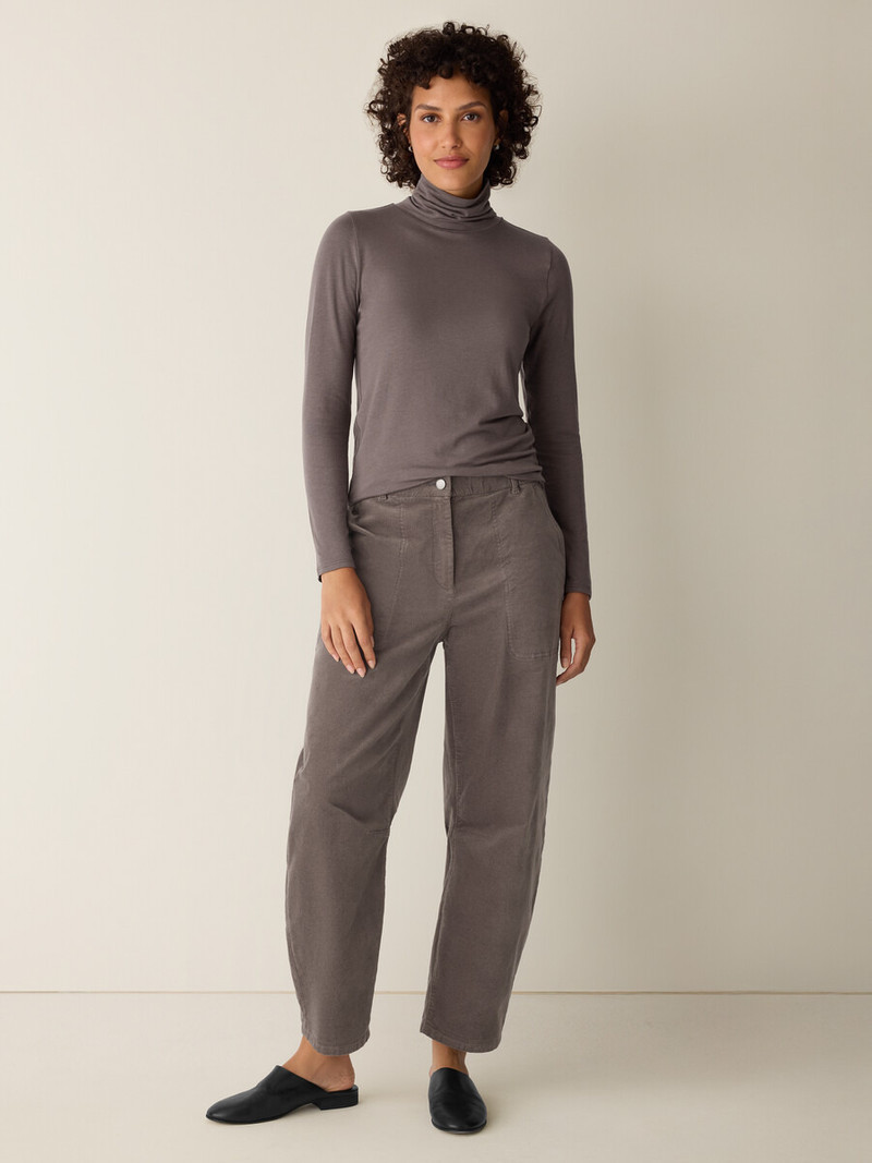 Sheer Cotton Blend Knit Turtleneck Top 3