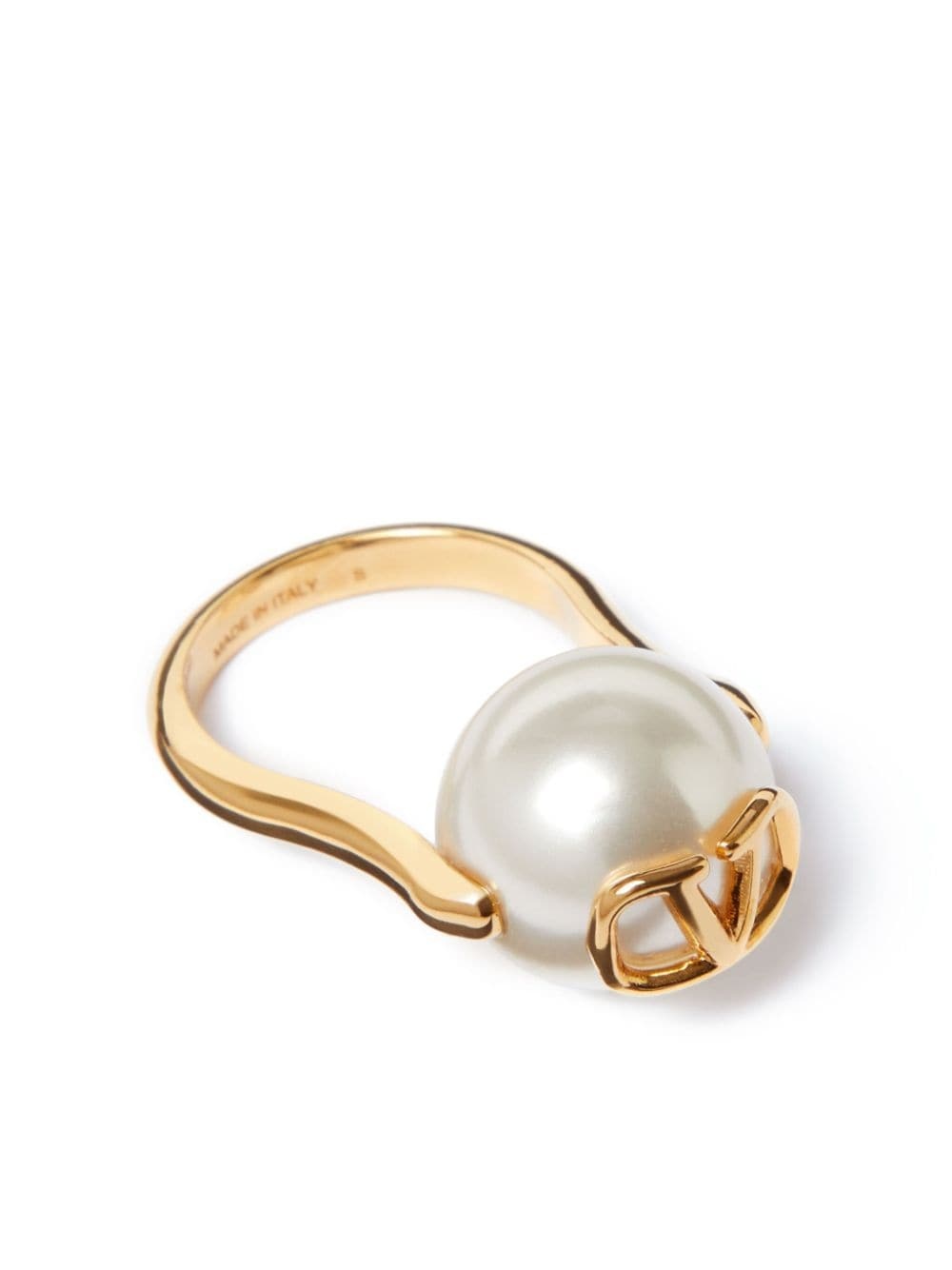 VLogo Signature faux-pearl ring - 1