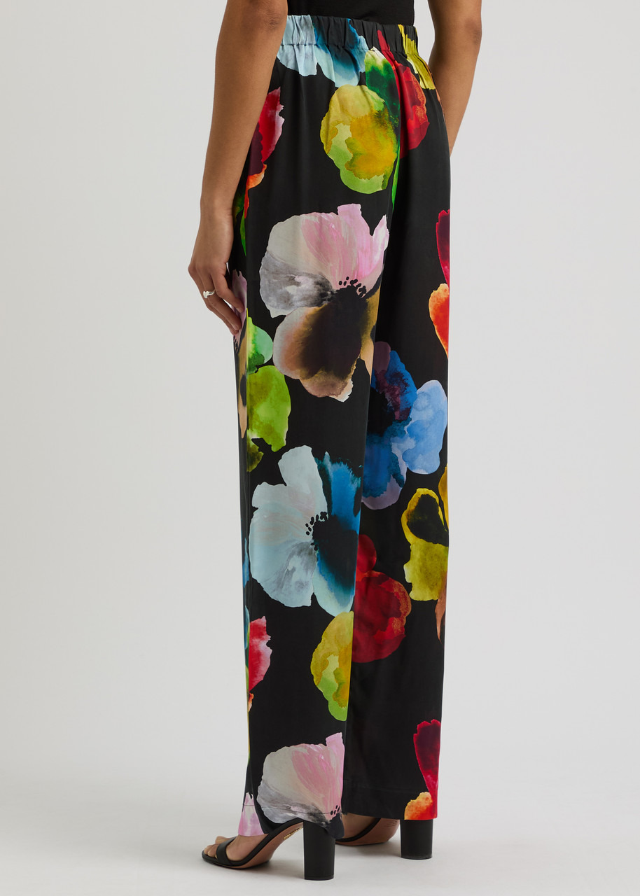 Stine Goya Floral-print Matte Satin Trousers - 3