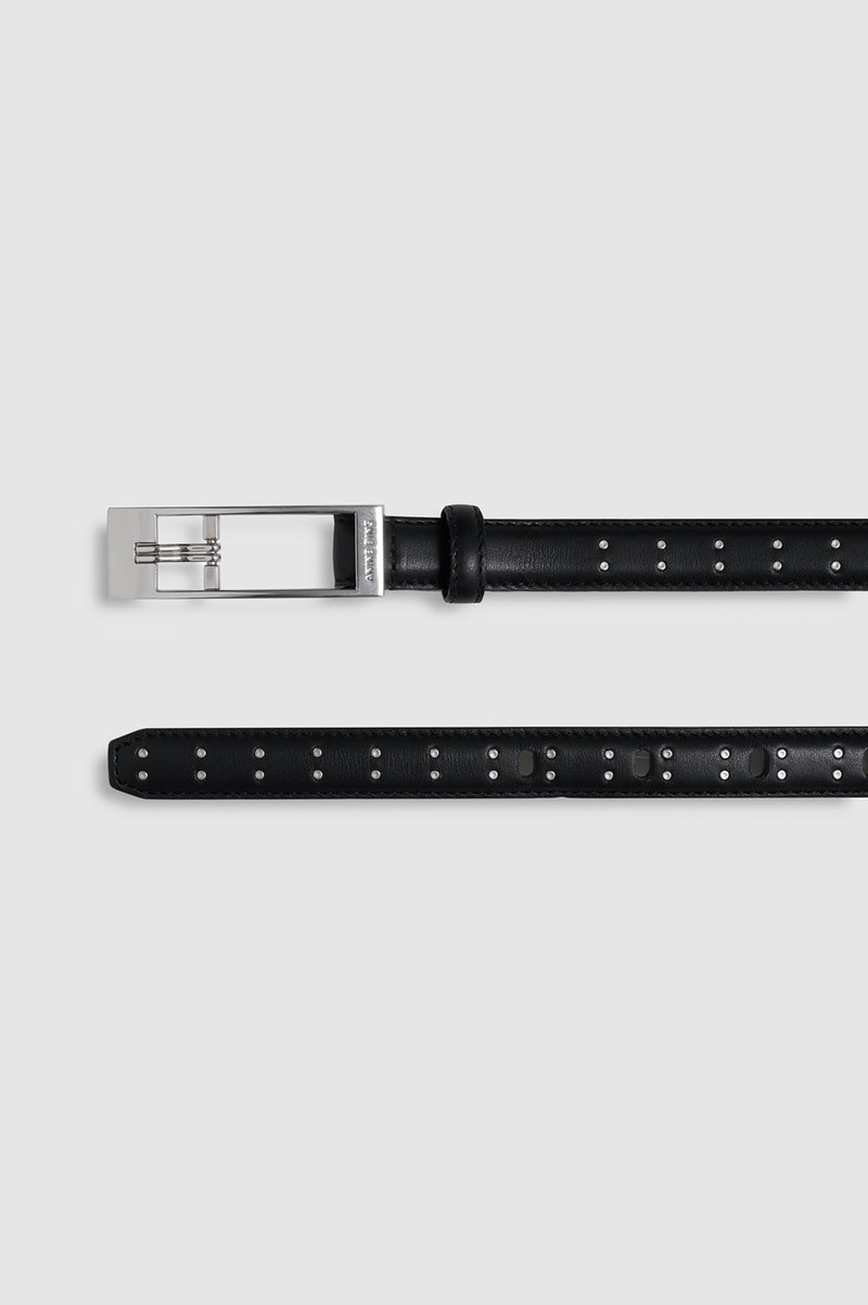 Elly Belt Studs Smooth Leather - Black 5