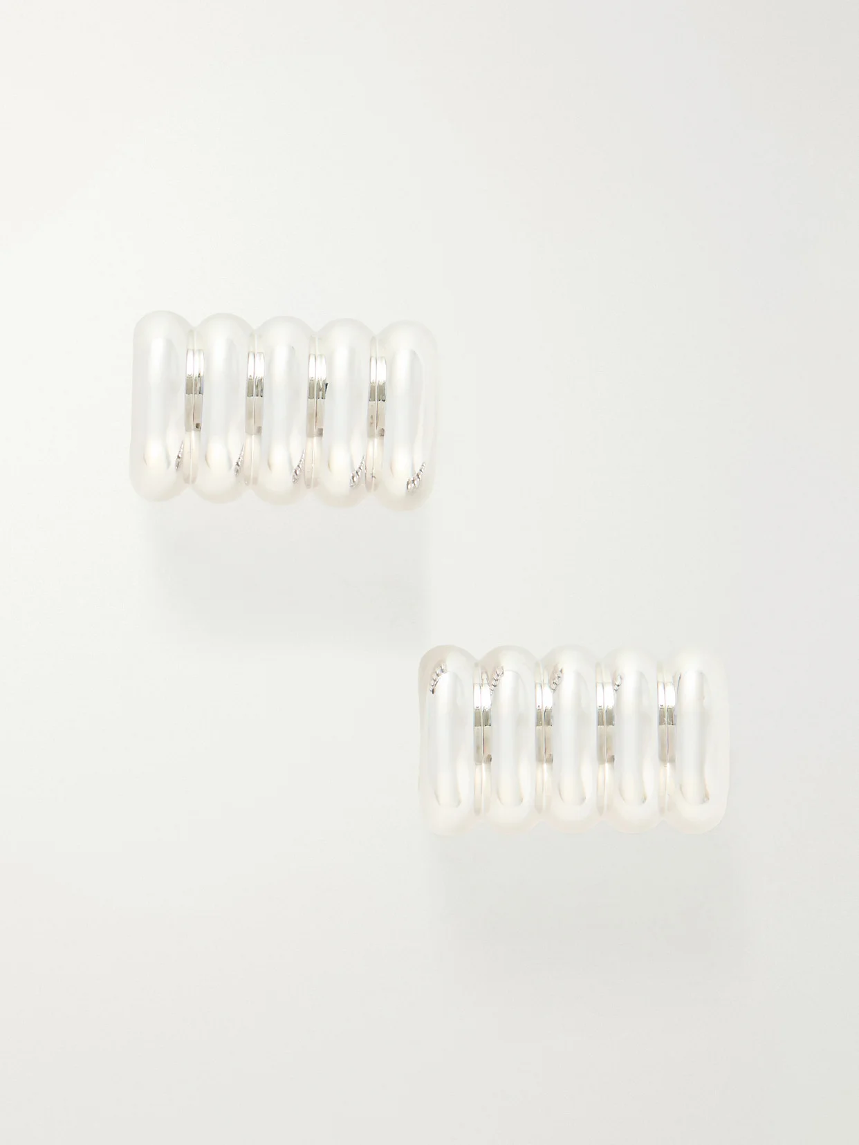 Hollyhock Large Silver-tone Earrings - 1