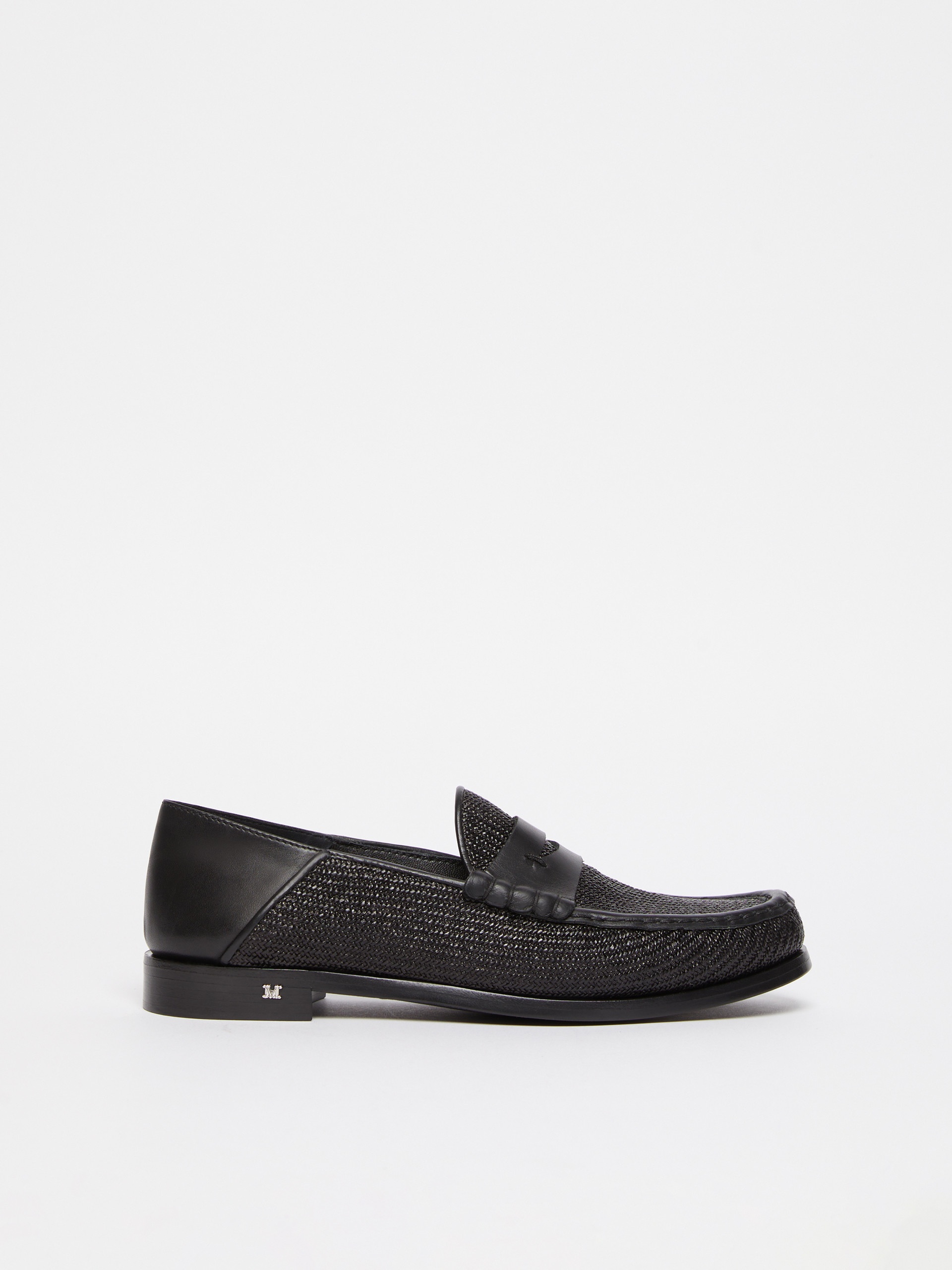 STRAWLOAFER Raffia-effect loafers - 1