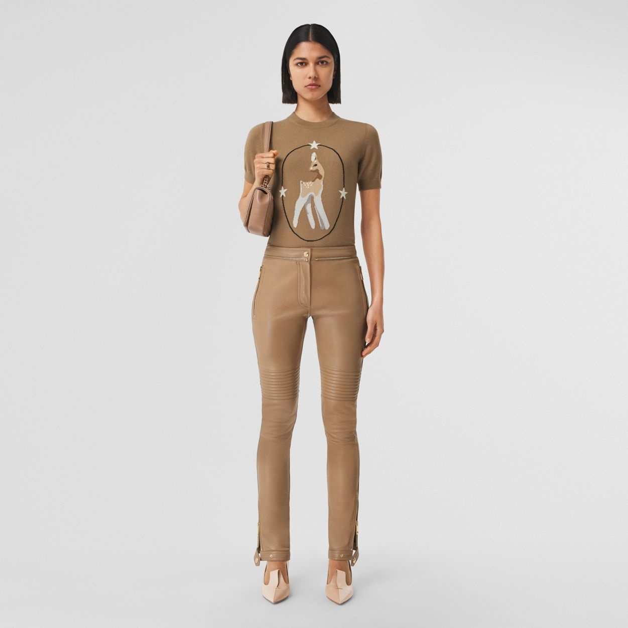 Deer Graphic Intarsia Wool Cashmere Blend Top - 6