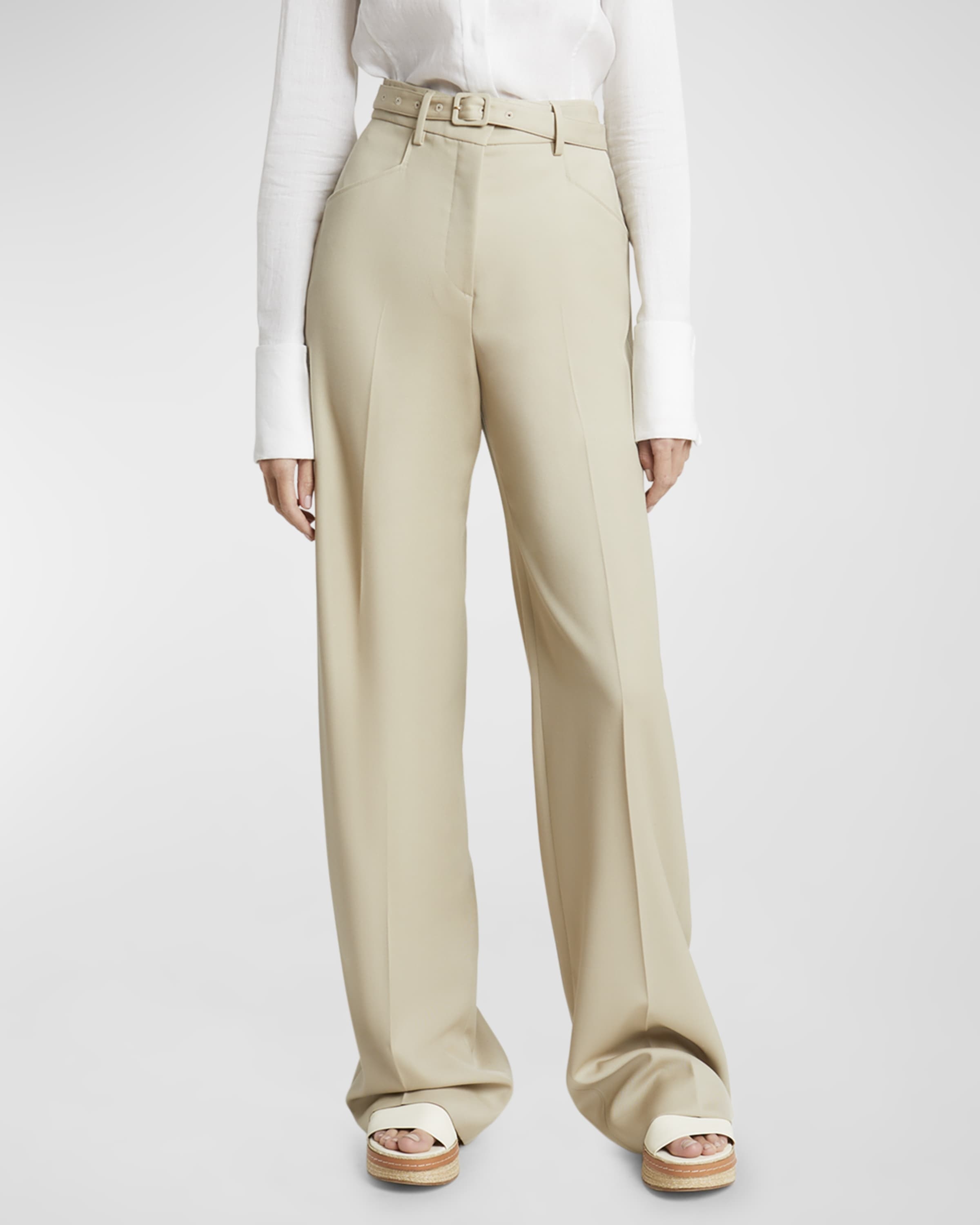 Norman Belted Wide-Leg Crepe Pants - 2