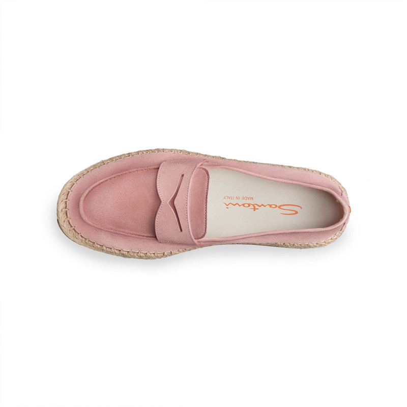 Women's pink suede espadrillas 4
