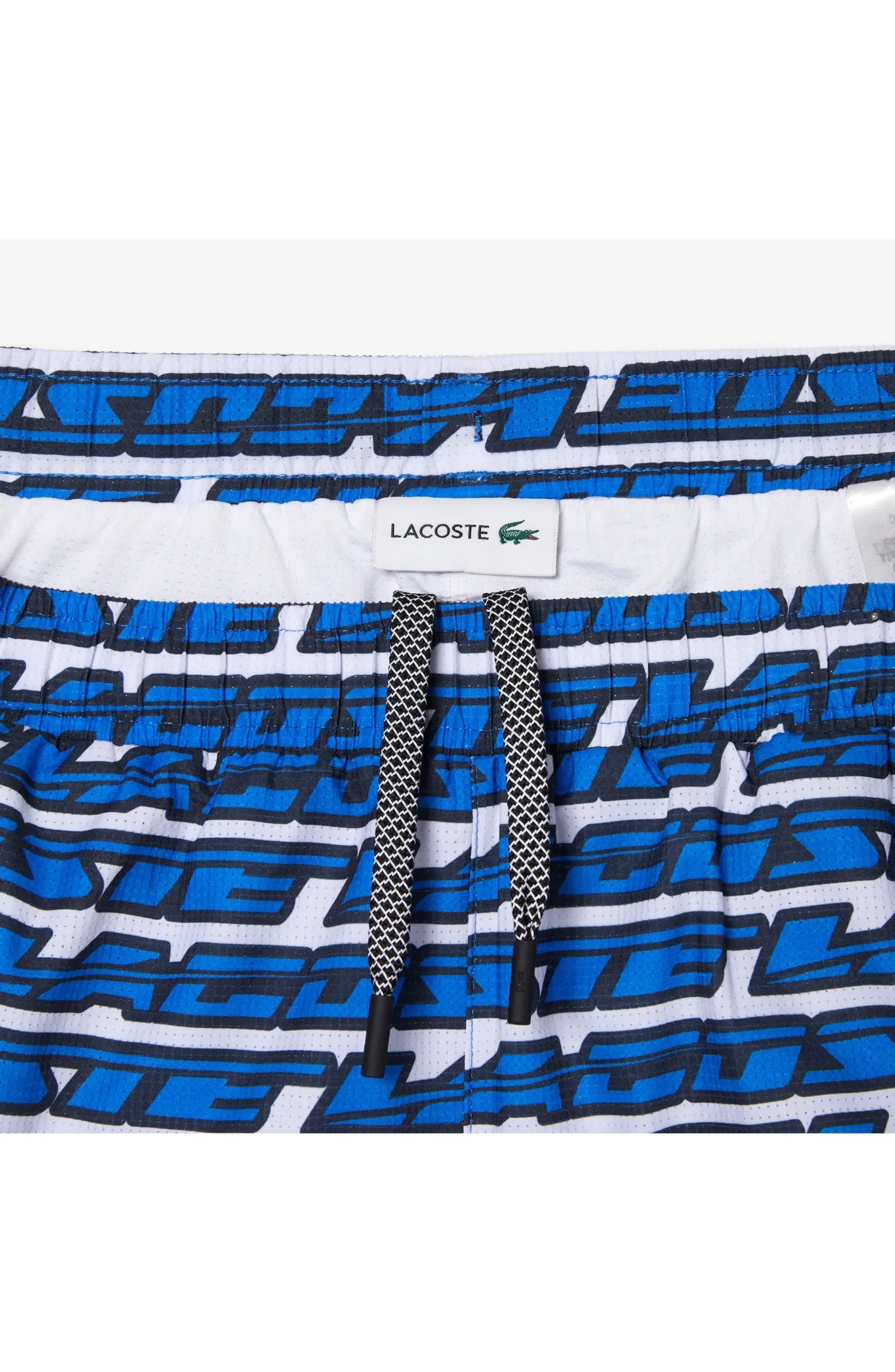 Logo Print Cotton Swim Trunks in Any White/Kingdom - 4