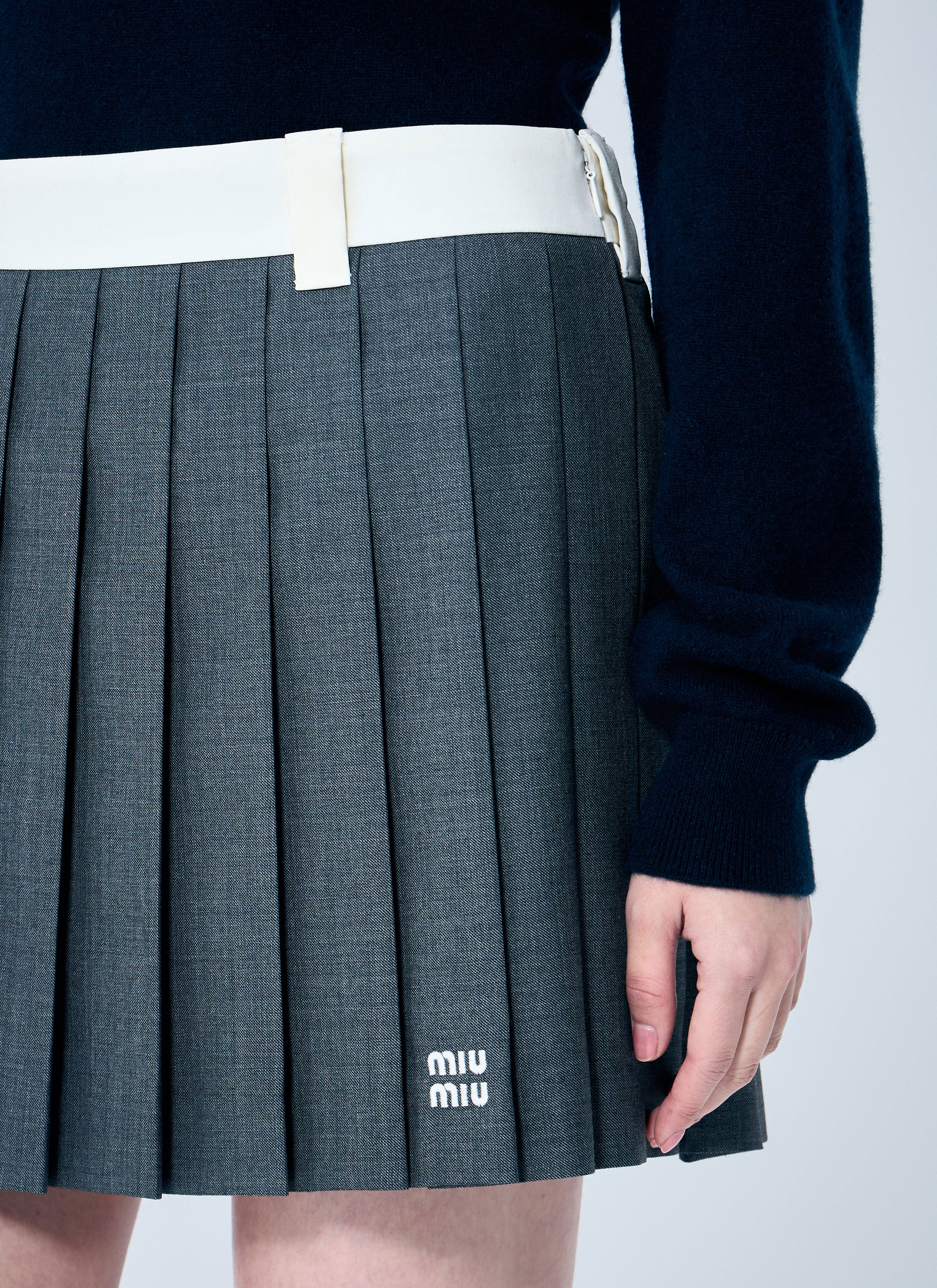 Miu Miu Women Pleated Mini Skirt - 5