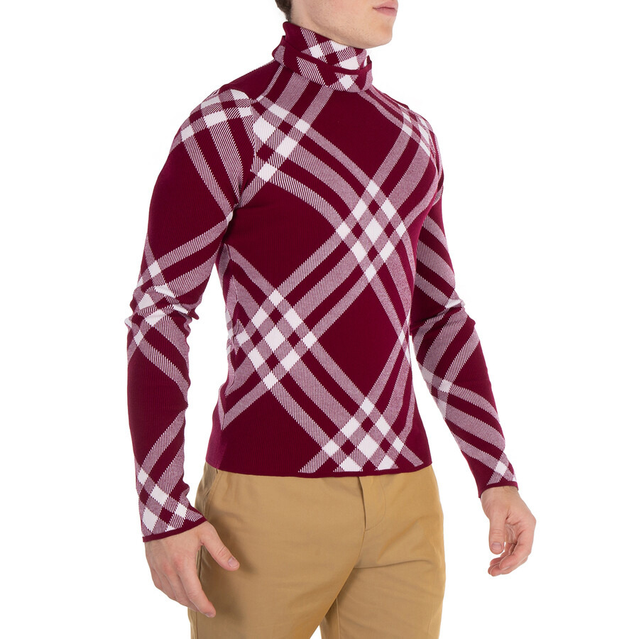 Burberry Check Wool Blend Turtleneck - 2