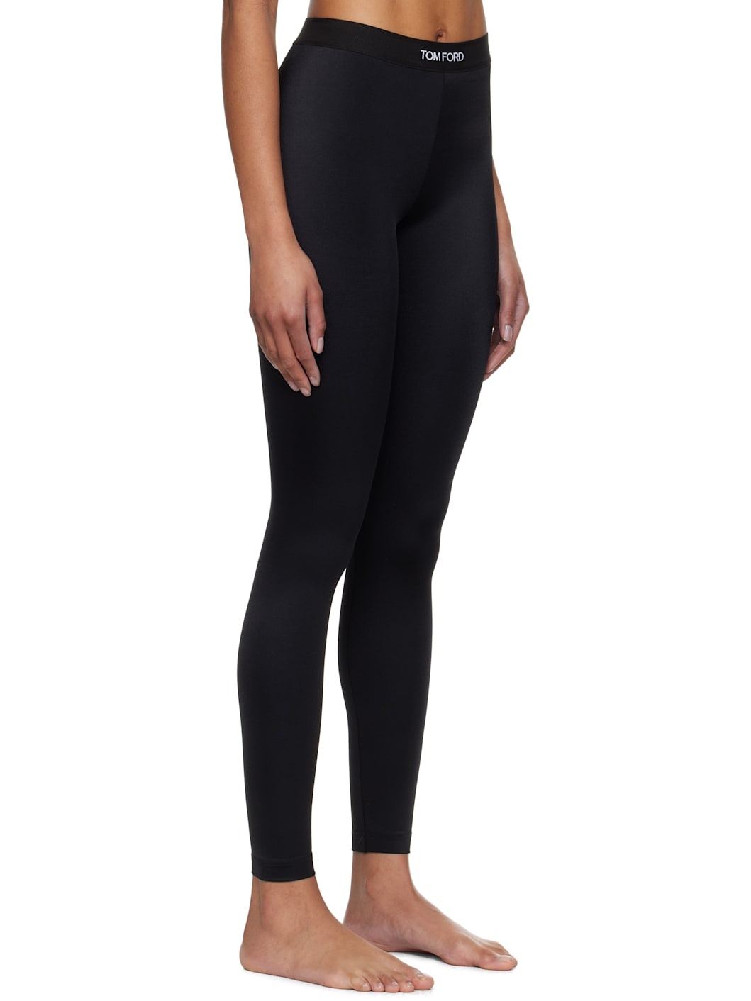 Black Lustrous Signature Leggings - 2