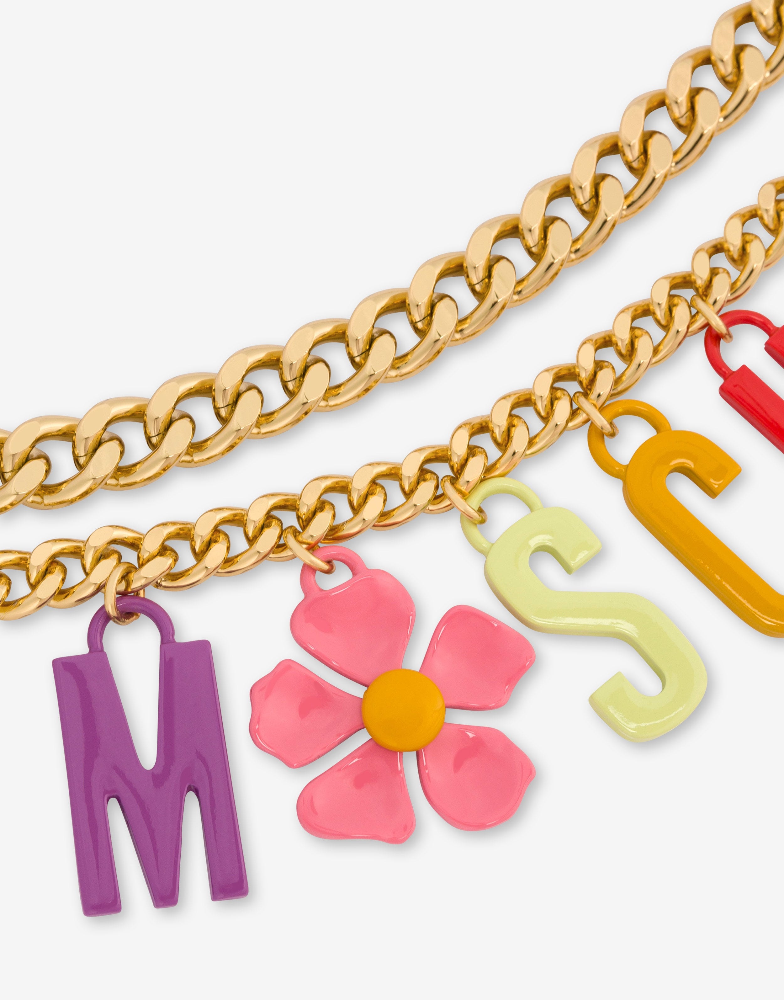 FLOWER LETTERING CHARM CHAIN BELT - 2