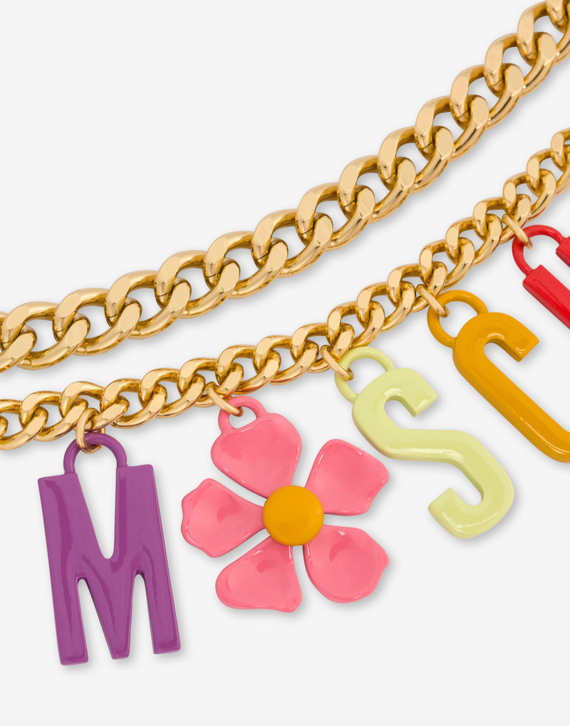 Moschino FLOWER LETTERING CHARM CHAIN BELT outlook