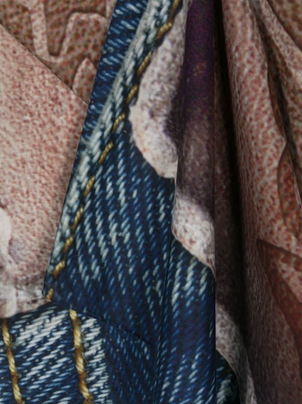 Denim-Label-print cotton scarf - 3