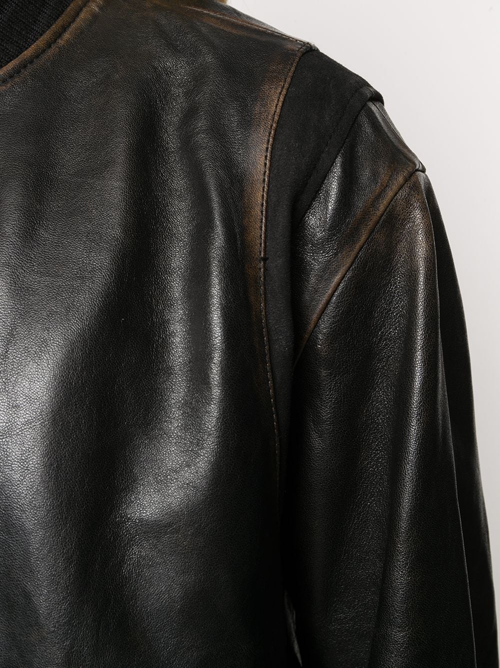 decorative buttons leather jacket - 5